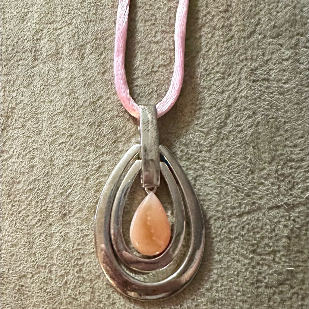 Beautiful Joseph Esposito Sterling Pink Mother Of Pearl Pendant Necklace